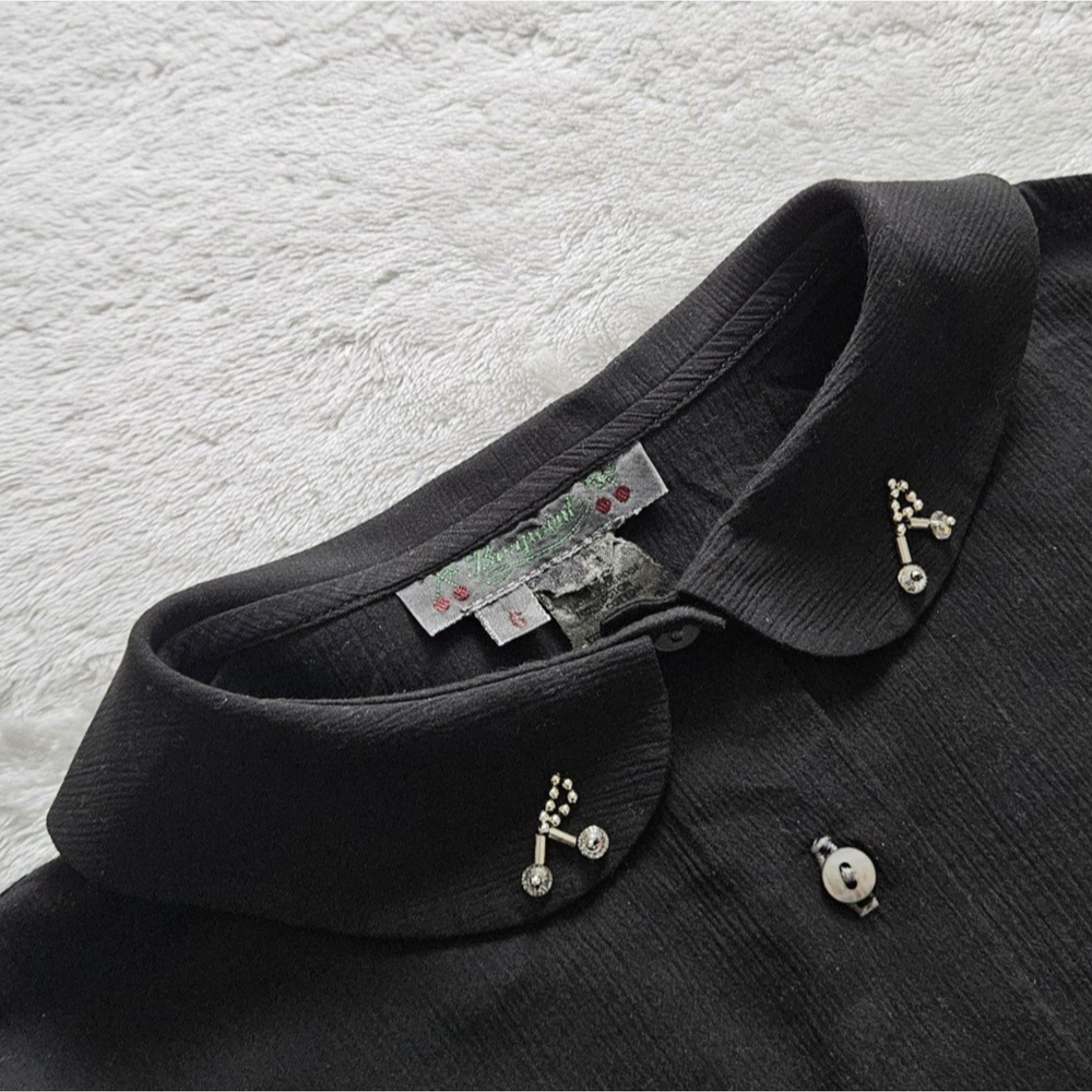 girl's BONPOINT France childrensalon embellished beaded shirt top $345 6 yrs - Picture 4 of 9